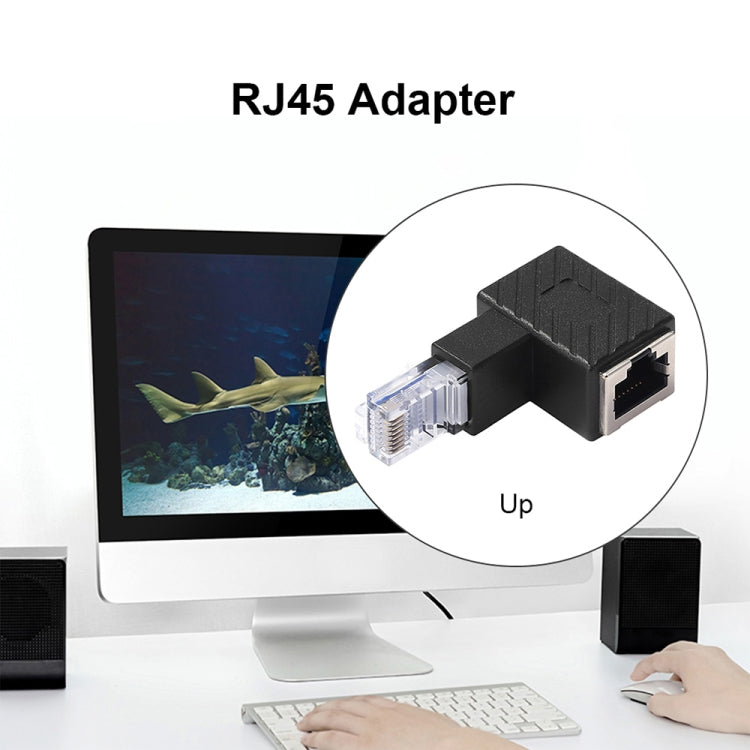 RJ45 Male to Female Converter 90 Degrees Extension Adapter for Cat5 Cat6 LAN Ethernet Network Cable - Lan Cable and Tools by buy2fix | Online Shopping UK | buy2fix