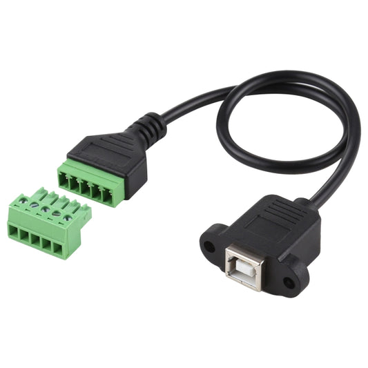 USB Type-B Female Plug to 5 Pin Pluggable Terminals Solder-free USB Connector Solderless Connection Adapter Cable, Length: 30cm -  by buy2fix | Online Shopping UK | buy2fix