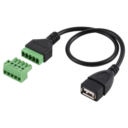 USB Female Plug to 5 Pin Pluggable Terminals Solder-free USB Connector Solderless Connection Adapter Cable, Length: 30cm - USB Cable by buy2fix | Online Shopping UK | buy2fix