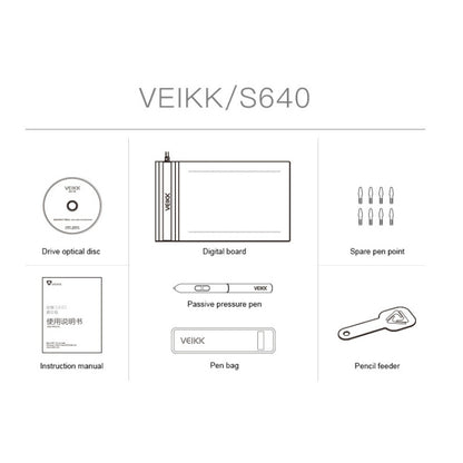VEIKK S640 6x4 inch 5080 LPI Electronic Graphic Tablet - Consumer Electronics by VEIKK | Online Shopping UK | buy2fix