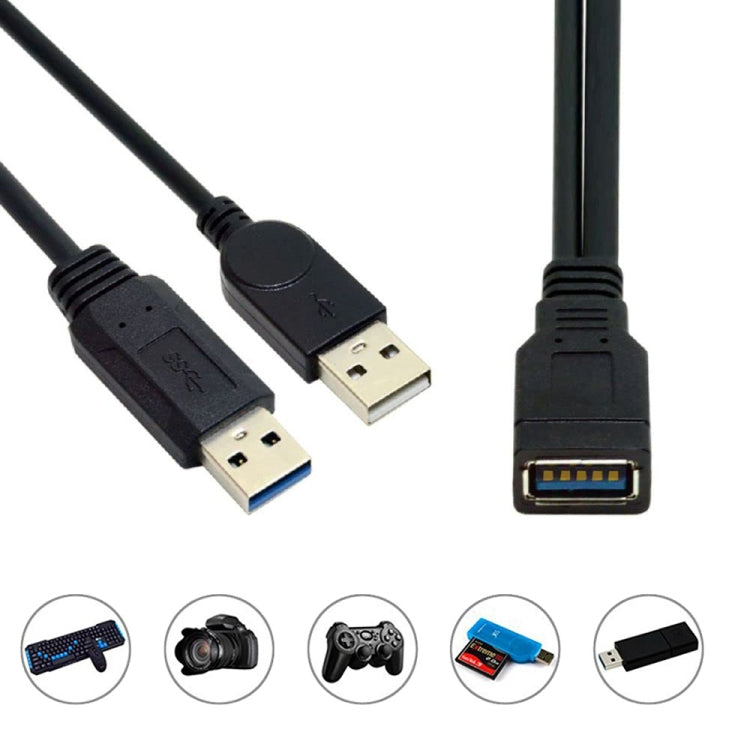 2 in 1 USB 3.0 Female to USB 2.0 + USB 3.0 Male Cable for Computer / Laptop, Length: 29cm -  by buy2fix | Online Shopping UK | buy2fix