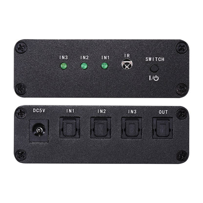 NK-3X1 Full HD SPDIF / Toslink Digital Optical Audio 3 x 1 Switcher Extender with IR Remote Controller - Audio Signal Switcher by buy2fix | Online Shopping UK | buy2fix