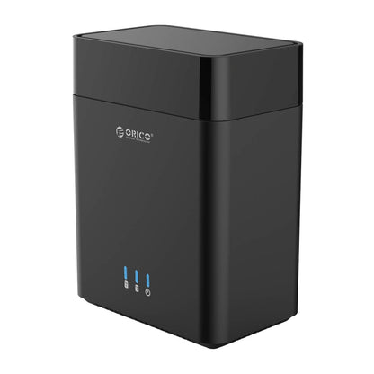 ORICO DS200C3 3.5 inch 2 Bay Magnetic-type USB-C / Type-C Hard Drive Enclosure with Blue LED Indicator(Black) - HDD Enclosure by ORICO | Online Shopping UK | buy2fix