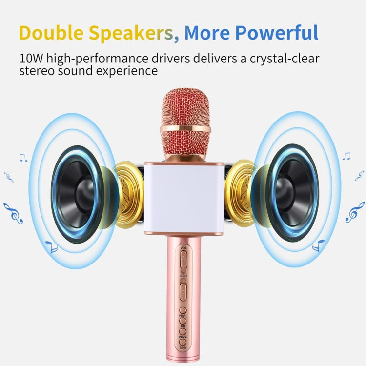 SDRD SD-08 Double Speakers High Sound Quality Handheld KTV Karaoke Recording Bluetooth Wireless Condenser Microphone(Rose Gold) - Consumer Electronics by buy2fix | Online Shopping UK | buy2fix