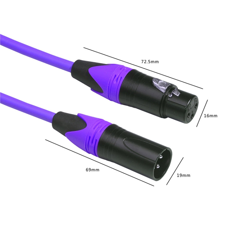 XRL Male to Female Microphone Mixer Audio Cable, Length: 3m (Purple) - Consumer Electronics by buy2fix | Online Shopping UK | buy2fix