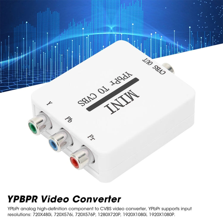 Mini YPBPR to CVBS Video Converter Component AV Adapter for TV / Projector / Monitor(White) - Converter by buy2fix | Online Shopping UK | buy2fix