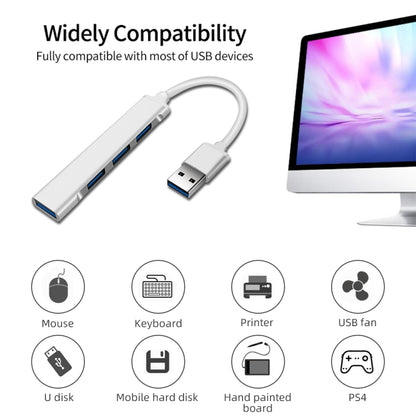 A809 USB 3.0 x 1 + USB 2.0 x 3 to USB 3.0 Multi-function Splitter HUB Adapter (Silver) - USB 3.0 HUB by buy2fix | Online Shopping UK | buy2fix