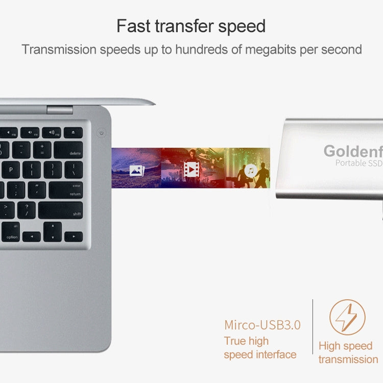Goldenfir NGFF to Micro USB 3.0 Portable Solid State Drive, Capacity: 128GB(Black) - External Solid State Drives by Goldenfir | Online Shopping UK | buy2fix
