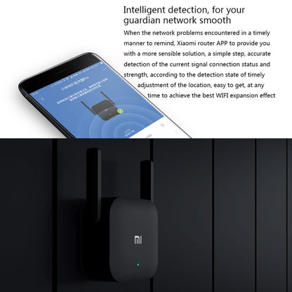 Original Xiaomi Mi WiFi Amplifier Pro 300Mbps WiFi Smart Extender Router with 2x2 External Antennas, US Plug(Black) -  by Xiaomi | Online Shopping UK | buy2fix