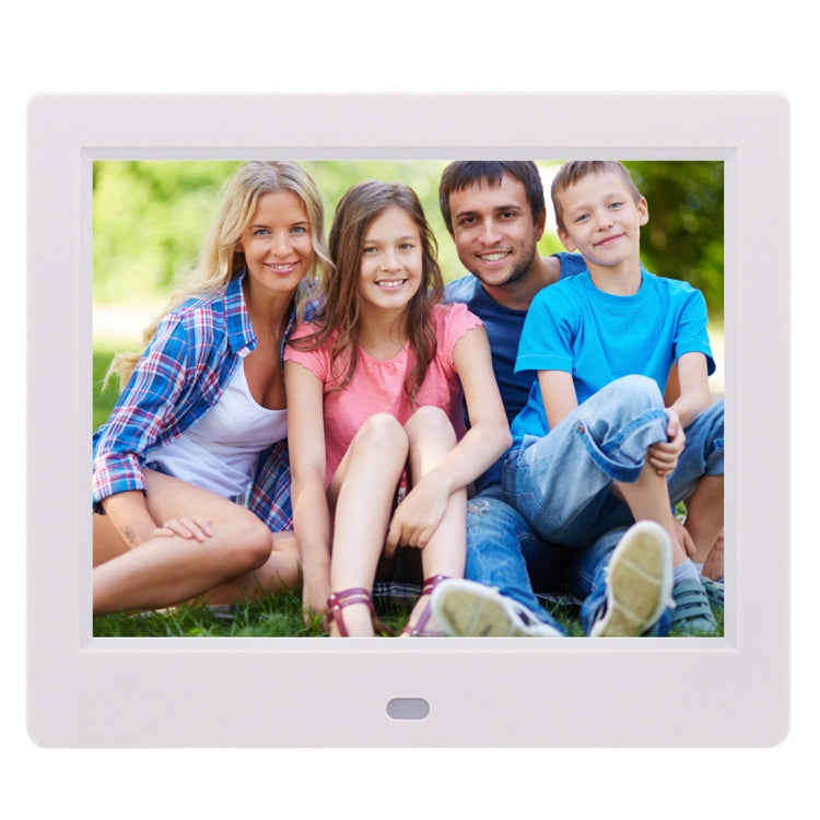 AC 100-240V 8 inch TFT Screen Digital Photo Frame with Holder & Remote Control, Support USB / SD Card Input (White) - Consumer Electronics by buy2fix | Online Shopping UK | buy2fix