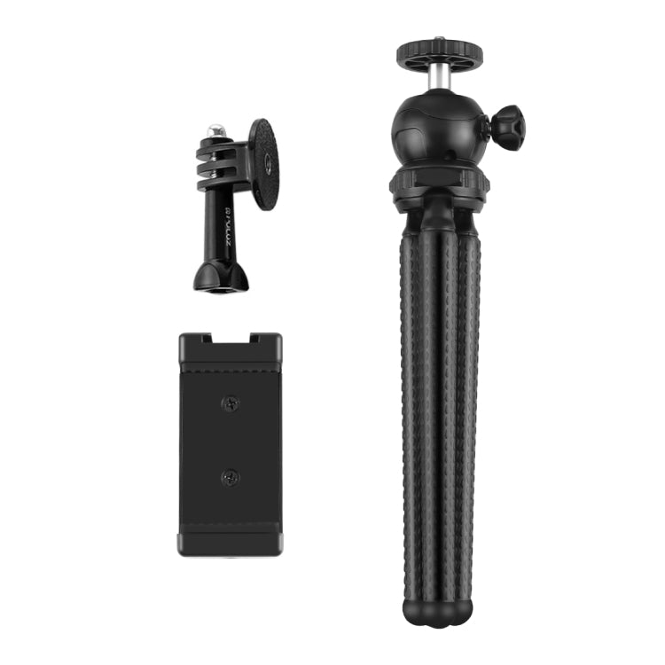 PULUZ Mini Octopus Flexible Tripod Holder with Ball Head & Phone Clamp + Tripod Mount Adapter & Long Screw for SLR Cameras, GoPro, Cellphone, Size: 25cmx4.5cm - DJI & GoPro Accessories by PULUZ | Online Shopping UK | buy2fix