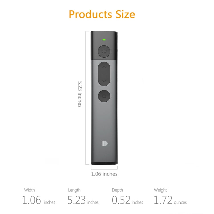 Doosl DSIT032 2.4GHz Wireless Presenter PowerPoint Clicker Representation Remote Control Green Laser Pointer, Control Distance: 100m -  by DOOSL | Online Shopping UK | buy2fix