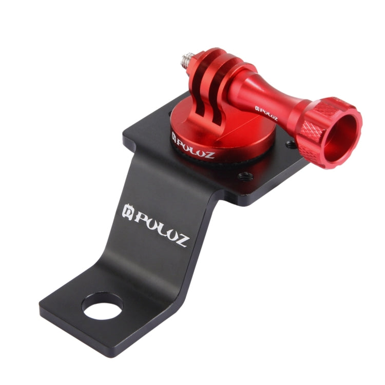 PULUZ Aluminum Alloy Motorcycle Fixed Holder Mount with Tripod Adapter & Screw for GoPro, Insta360, DJI and Other Action Cameras(Red) - Holder by PULUZ | Online Shopping UK | buy2fix