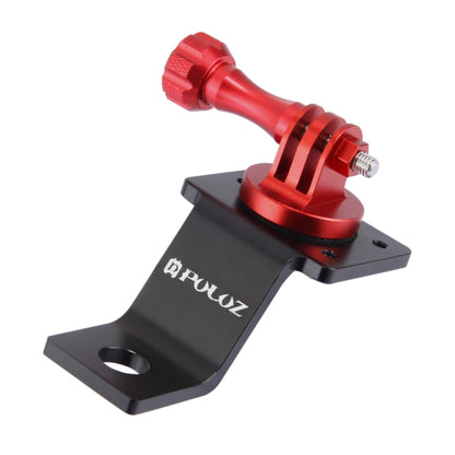 PULUZ Aluminum Alloy Motorcycle Fixed Holder Mount with Tripod Adapter & Screw for GoPro, Insta360, DJI and Other Action Cameras(Red) - Holder by PULUZ | Online Shopping UK | buy2fix