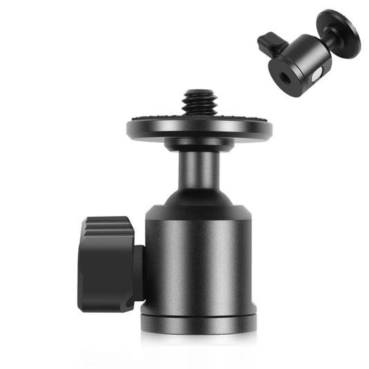 PULUZ 1/4 inch Inner Screw Metal Tripod Ball Head Adapter with Knob Lock(Black) - Camera Accessories by PULUZ | Online Shopping UK | buy2fix