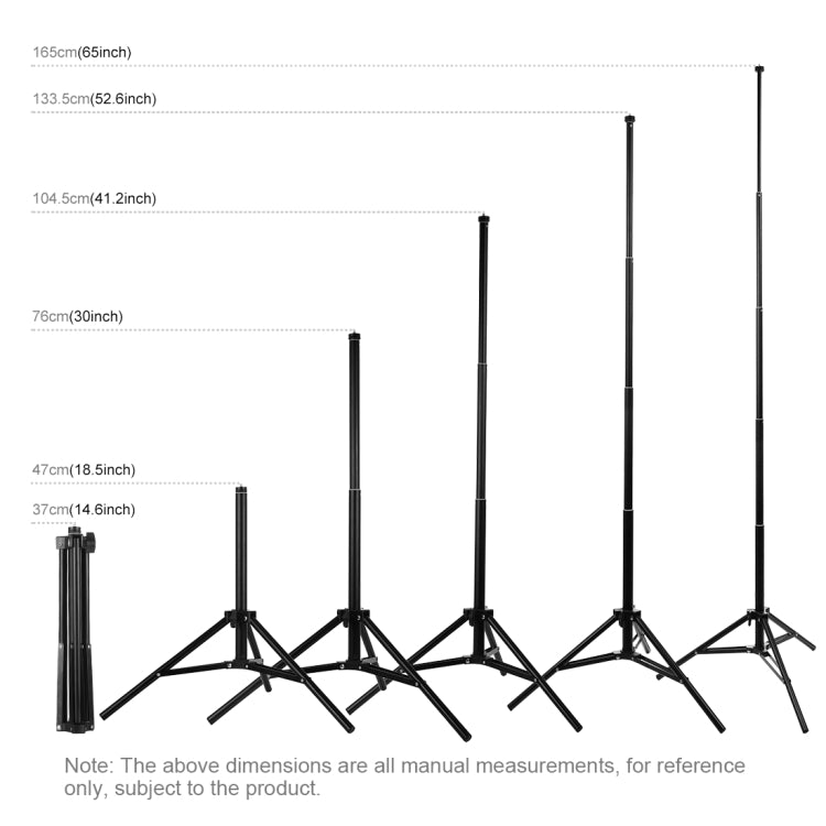 PULUZ 1.65m Height Tripod Mount Holder for Vlogging Video Light  Live Broadcast Kits(Black) - Tripods by PULUZ | Online Shopping UK | buy2fix