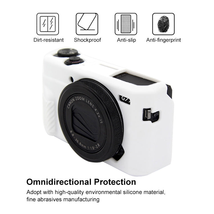 PULUZ Soft Silicone Protective Case for Canon EOS G7 X Mark II(White) - Camera Accessories by PULUZ | Online Shopping UK | buy2fix