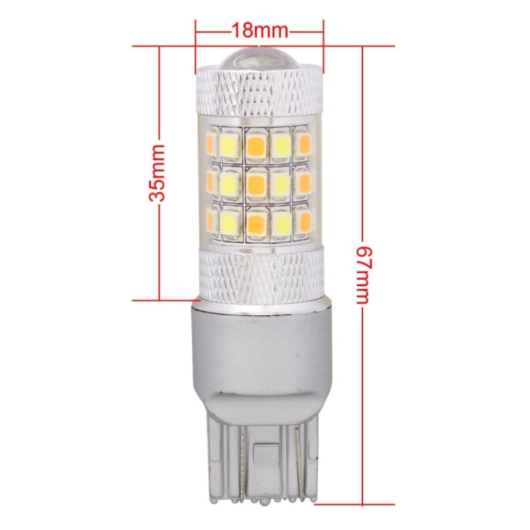 T20/7443 8W 420LM White + Yellow Light 42 LED 2835 SMD Car Brake Light Steering Light Bulb, DC 12V - In Car by buy2fix | Online Shopping UK | buy2fix