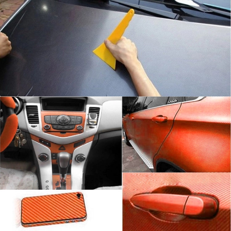 Car Decorative 3D Carbon Fiber PVC Sticker, Size: 127cm x 50cm(Orange) - Auto Film by buy2fix | Online Shopping UK | buy2fix