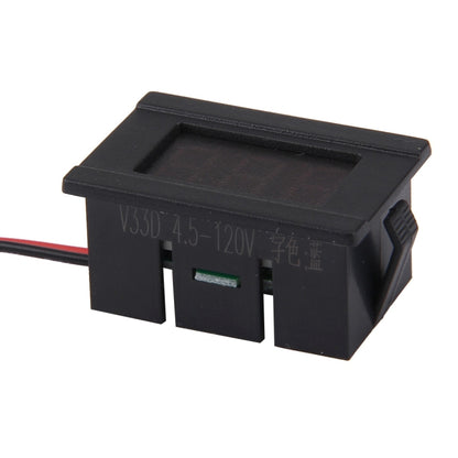 V33D 2 Wires Blue Light Display Mini Digital Voltage Meter, Measure Voltage: DC 4.5-120V - Consumer Electronics by buy2fix | Online Shopping UK | buy2fix