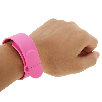 Silicone Bracelet USB Flash Disk with 4GB Memory(Pink) - USB Flash Drives by buy2fix | Online Shopping UK | buy2fix