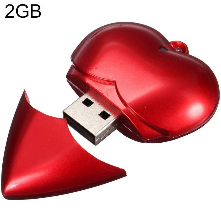 2GB Heart style USB Flash Disk(Red) - USB Flash Drives by buy2fix | Online Shopping UK | buy2fix