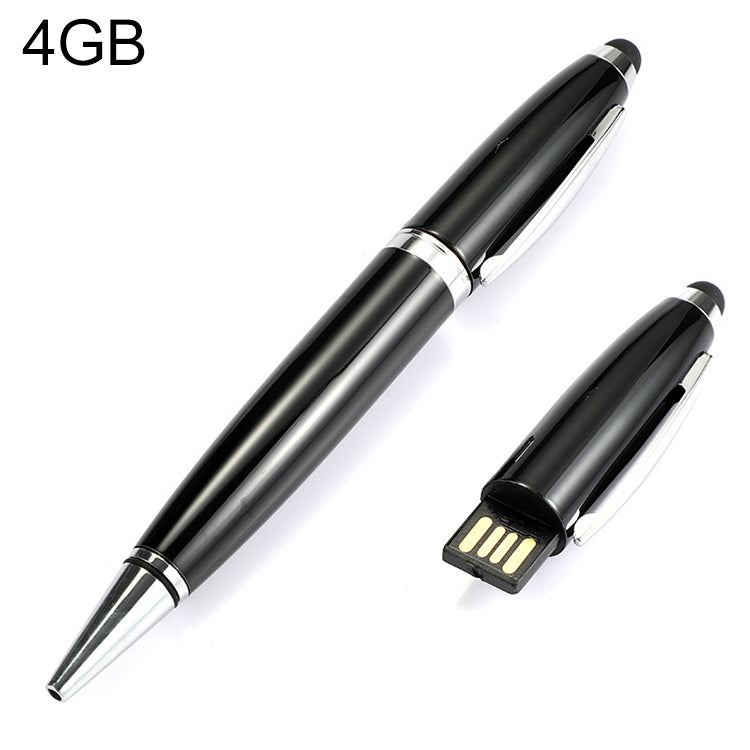 2 in 1 Pen Style USB Flash Disk, Black (4GB) - Computer & Networking by buy2fix | Online Shopping UK | buy2fix