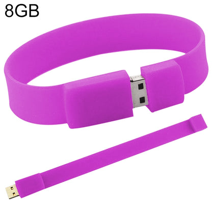 8GB Silicon Bracelets USB 2.0 Flash Disk(Purple) - USB Flash Drives by buy2fix | Online Shopping UK | buy2fix