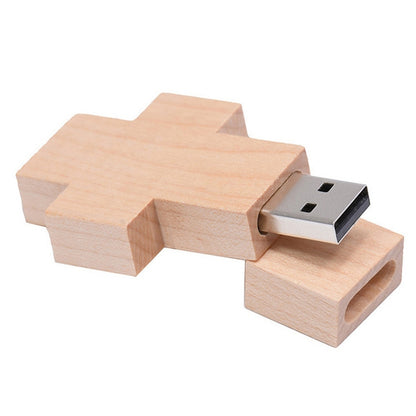 4 GB Wood Cross Style USB Flash Disk - USB Flash Drives by buy2fix | Online Shopping UK | buy2fix