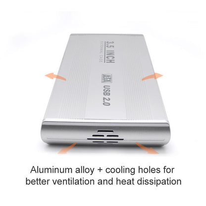 3.5 inch HDD SATA External Case, Support USB 2.0(Silver) - HDD Enclosure by buy2fix | Online Shopping UK | buy2fix