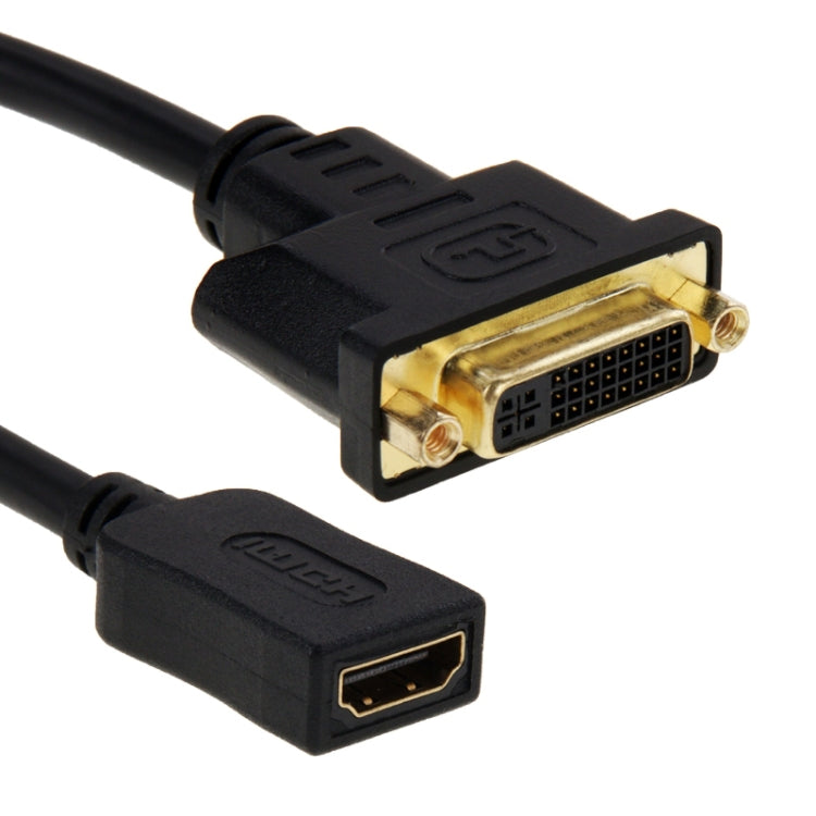 30cm HDMI Female to DVI 24+5 Pin Female Adapater Cable(Black) - Converter by buy2fix | Online Shopping UK | buy2fix