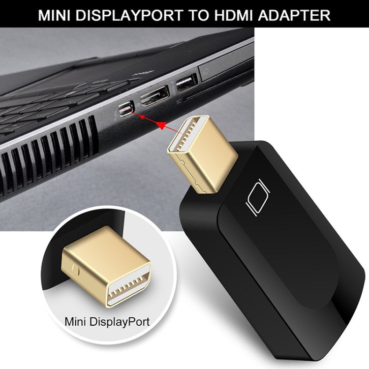 Mini DisplayPort Male to HDMI Female Adapter, Size: 4cm x 1.8cm x 0.7cm(Black) - Adapter by buy2fix | Online Shopping UK | buy2fix