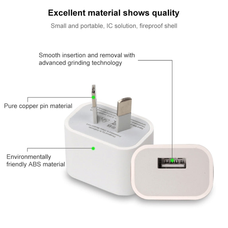 US Plug USB Charger Adapter(White) - Apple Accessories by buy2fix | Online Shopping UK | buy2fix