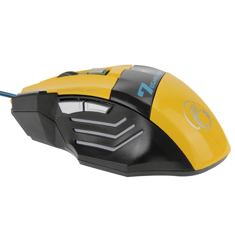 7 Buttons with Scroll Wheel 5000 DPI LED Wired Optical Gaming Mouse for Computer PC Laptop(Yellow) - Wired Mice by buy2fix | Online Shopping UK | buy2fix