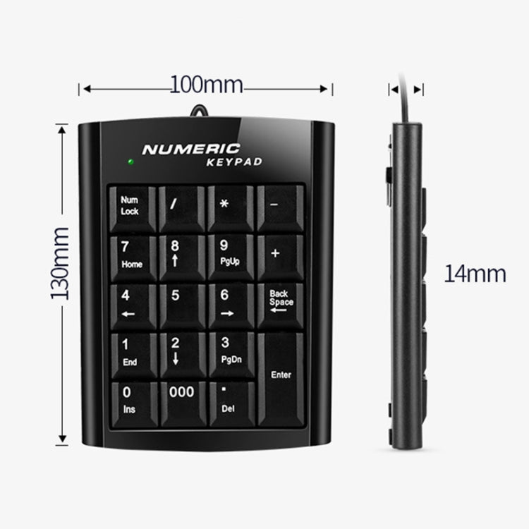 Mini USB Numeric keyboard with 19 keys(Black) - Mini Keyboard by buy2fix | Online Shopping UK | buy2fix