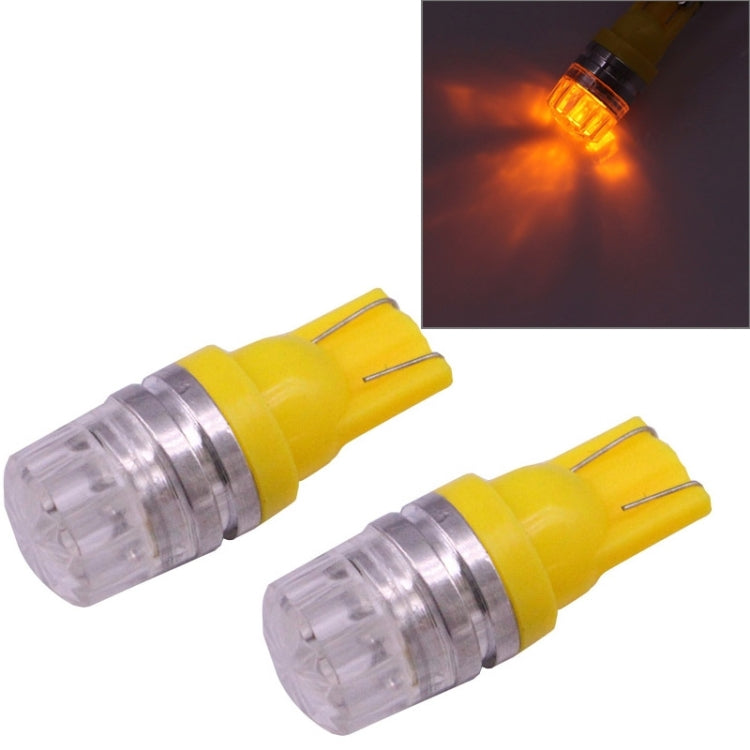 2 PCS T10 1.5W 60LM 1 LED Yellow COB LED Brake Light for Vehicles, DC12V(Yellow) - Instrument Lights by buy2fix | Online Shopping UK | buy2fix