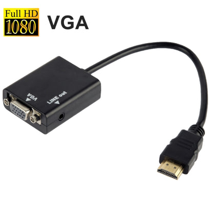 26cm HDMI to VGA + Audio Output Video Conversion Cable with 3.5mm Audio Cable, Support Full HD 1080P(Black) - Cable by buy2fix | Online Shopping UK | buy2fix