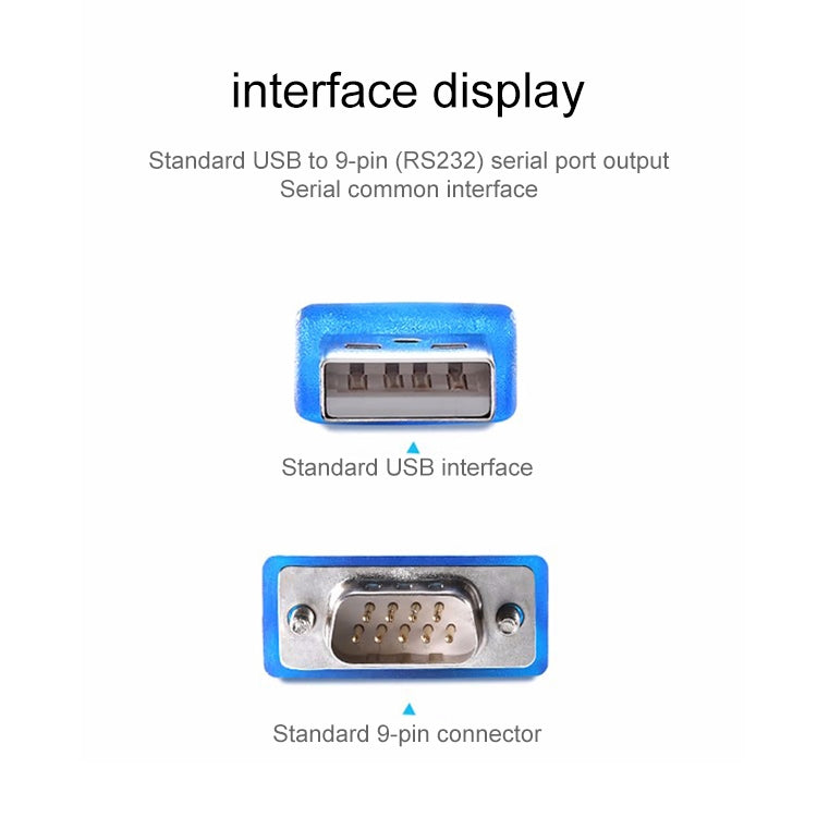 USB to RS232 Cable , With Two IC  (Color Random delivery) - RS485 / RS232 Series by buy2fix | Online Shopping UK | buy2fix