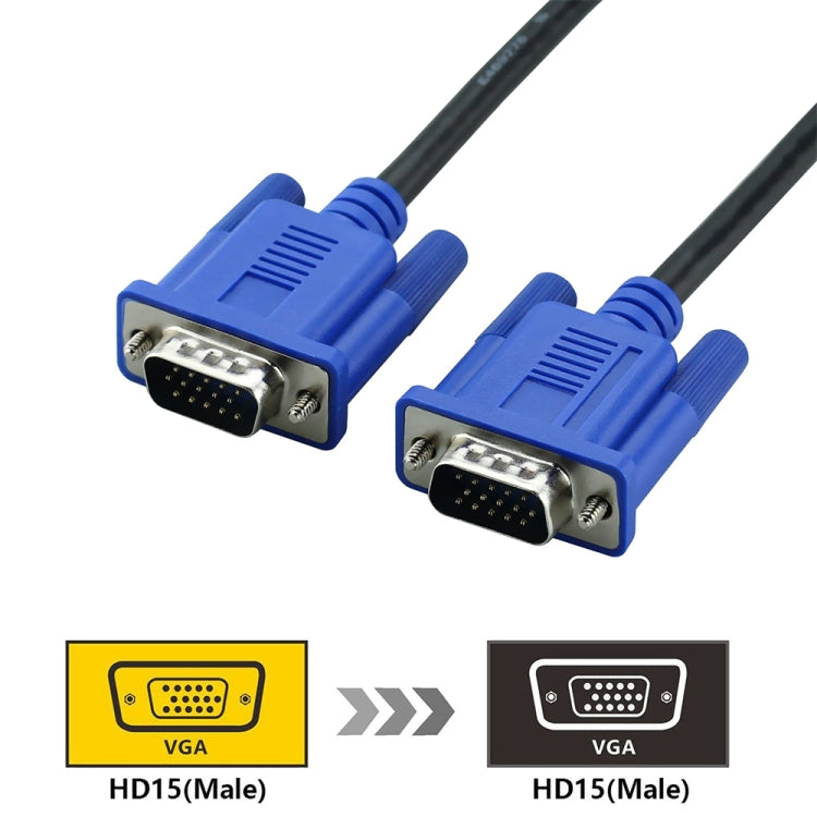 5m High Quality VGA 15Pin Male to VGA 15Pin Male Cable for LCD Monitor / Projector(Black) - Cable by buy2fix | Online Shopping UK | buy2fix