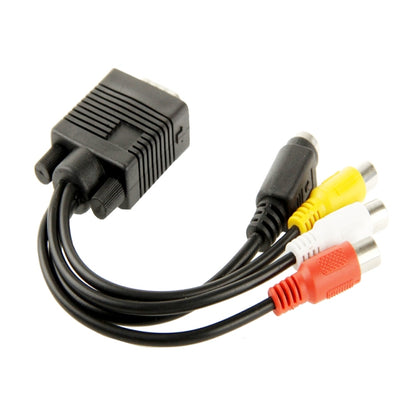 VGA to S-Video AV RCA TV Converter Cable Adapter with 2 Audio Cable - Computer & Networking by buy2fix | Online Shopping UK | buy2fix