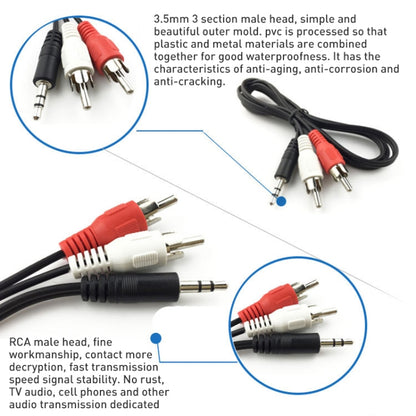 Normal Quality Jack 3.5mm Stereo to RCA Male Audio Cable, Length: 3m - RCA Cable by buy2fix | Online Shopping UK | buy2fix