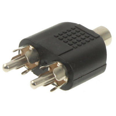 RCA Female to 2 RCA Male Adapter - RCA Adapter by buy2fix | Online Shopping UK | buy2fix