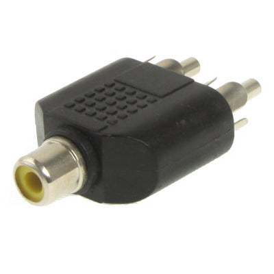 RCA Female to 2 RCA Male Adapter - RCA Adapter by buy2fix | Online Shopping UK | buy2fix