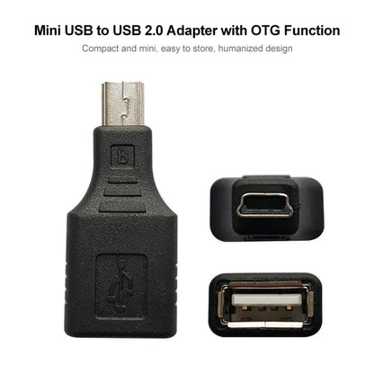 Mini USB Male to USB 2.0 Female Adapter with OTG Function(Black) - USB Adapter by buy2fix | Online Shopping UK | buy2fix