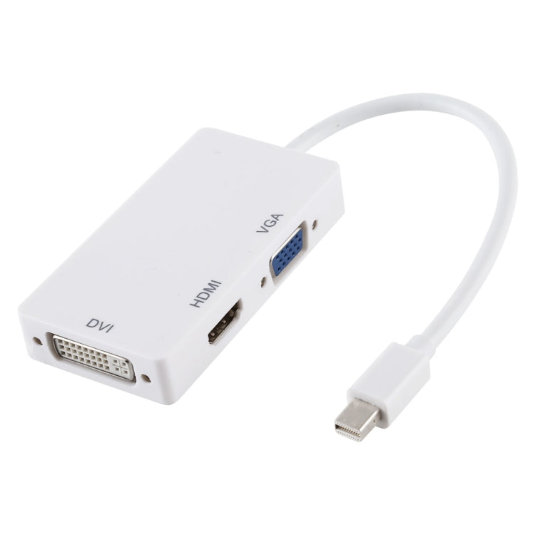 3 in 1 Mini DisplayPort Male to HDMI + VGA + DVI Female Adapter Converter for Mac Book Pro Air, Cable Length: 18cm(White) -  by buy2fix | Online Shopping UK | buy2fix