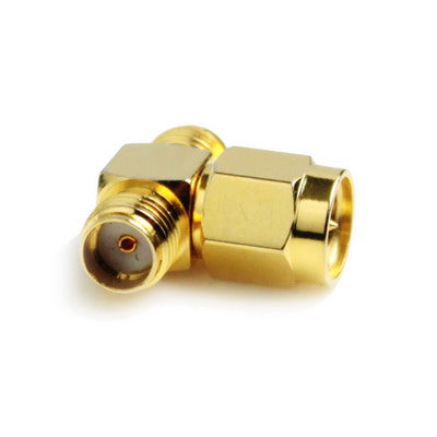 SMA Male to 2 SMA Female Adapter (T Type), Gold Plated(Yellow) - Connectors by buy2fix | Online Shopping UK | buy2fix