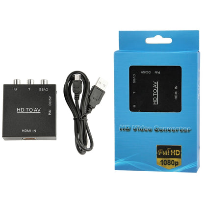 HDV-M610 Mini Size Full HD 1080P HDMI to AV/CVBS Video Converter Adapter(Black) - Converter by buy2fix | Online Shopping UK | buy2fix