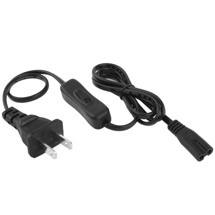 2 Prong Style US Plug AC Power Cord with 304 Switch, Length: 1.5m(Black) - Power Cord by buy2fix | Online Shopping UK | buy2fix