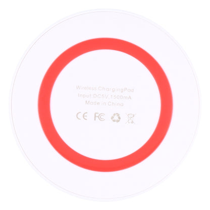 Universal QI Standard Round Wireless Charging Pad (White + Red) - Wireless Charger by buy2fix | Online Shopping UK | buy2fix