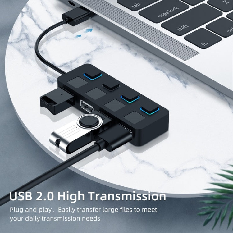 4 Ports USB 2.0 HUB with 4 Switch(Black) - Computer & Networking by buy2fix | Online Shopping UK | buy2fix